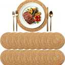 13.8" Round Woven Placemats, Plate Chargers for Dining Table, 13.8 Inch Set of 18