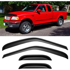 Window Visors Rain Guards for 1997-2003 Ford F150 SuperCab, Out-Channel Window Vent Wind Deflectors Visors Shades for 1997-1999 F250 Light Duty, 2004 F-150 Heritage (Super/Extended Cab)