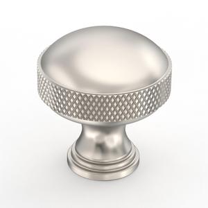 ROMATEE 10 Pack Brushed Satin Nickel knurled Cabinet Knobs 0.7 Inch(17mm) Single Hole Cabinet Handles Rectangle Dresser Knobs Drawer Knobs and Pulls for Bathroom Cabinets