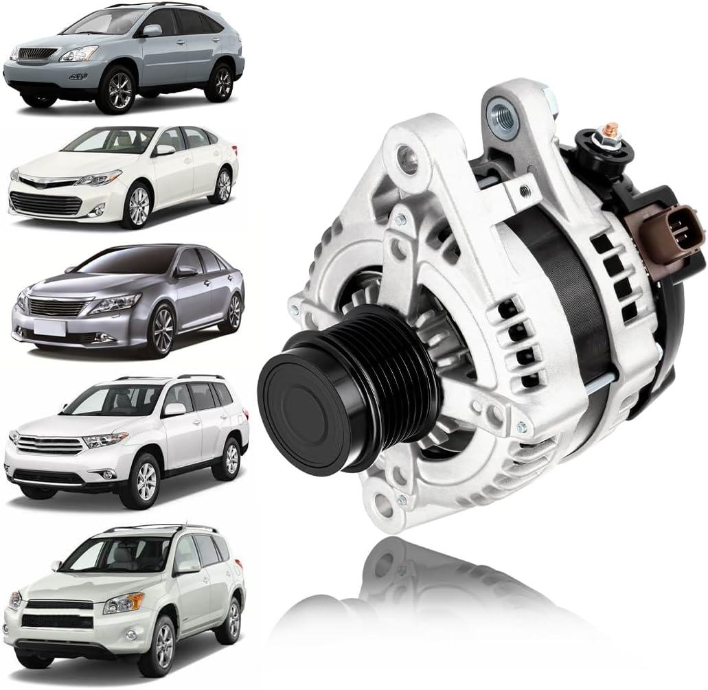 12V 100A Alternator FIT Lexus RX350 20072009, Toyota Avalon 20052015, Camry 20072016, Highlander, RAV4  Replace OE# 104210-2070, 27060-31080, 11136