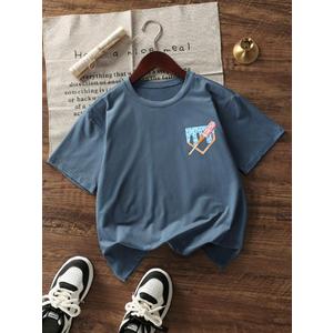 Funnycokid Boys Shirts Kids Short Sleeve T-Shirts Size 8-9 Baseball Bat Casual Tees Graphic Outfit Tops, 9Y