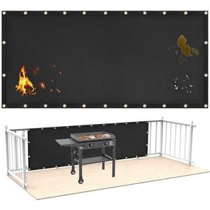 Fireproof Heat Shield for Wall Behind Grill Protect Deck Fence from Grill Heat, Heat Shield for Wood Stove, Stove Wall Protector Fridge, BBQ Grill Mat Accessories Compatible with Blackstone, 3'x10'