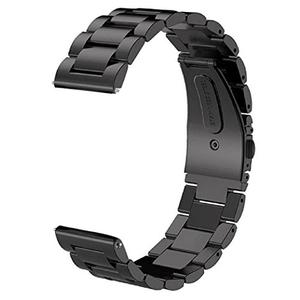 V-MORO Compatible with Samsung Gear S3 Frontier Bands/Galaxy Watch 3 45mm/Galaxy Watch 46mm(2019),22mm Solid Stainless Steel Metal Business Bracelet Strap Black (Not for galaxy watch 4 classic 46mm)