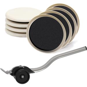 Furniture Lifter Sliders Mover Kit for Carpeted & Hard Floor Surfaces,Move Heavy Furniture Quickly & Easily,3-in-1 Moving System(1 Lifter Tool & 8 Sliders)