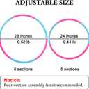 Liberry Kids Exercise Hoop, Detachable & Size Adjustable Toy Hoop, Professional Hoola Rings, Sport Gift in Blue, Pink, 2 pack-12 pieces