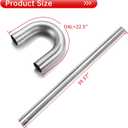 2 Inch Mild Steel DIY Custom Exhaust Tubing Mandrel Bend Pipe Straight & U-Bend Kit, Universal Fit - 8 PCS