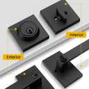 Goldenwarm Black Exterior Door Lock Set, Front Door Lock Set with Deadbolt, Square Contemporary Matte Black Front Door Lock Sets, Heavy Duty Zinc-alloyed Exterior Door Handle (1 Pack)