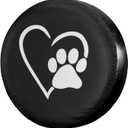 Dog Pet Paws Love Heart Spare Tire Cover Dust-Proof Wheel Tire Cover Fit Trailer, RV, SUV and Many Vehicle 15 Inch