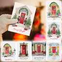 48 Pcs 4x6 Inch Christmas Red Doors Card with White Envelopes Holiday Greeting Cards Thank You Merry Christmas Welcome Cards Xmas Money Gift Card Holders
