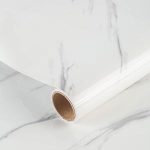JSEVEM 31"157" Extra Wide Thick White Grey Wallpaper Peel and Stick Waterproof White Gray Marble Contact Paper Vinyl Faux Glossy Texture Granite Wall Sticker Decor for Bedroom Bathroom Kitchen Island