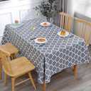 Heavy Duty Vinyl Tablecloth with Flannel Backing Waterproof Oil-Proof Plastic Table Cloth Stain-Resistant Wipeable Rectangle or Square Table Cover for Indoor and Outdoor (Quatrefoil,52x70 Inch)