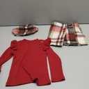 Toddler Girl Clothes,Girls Outfits Long Sleeve Ruffle Button Tops, Plaid Skirt Shorts, Hat 3Pc Little Girls Clothes