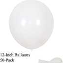50 Pack 12 Inch White and Purple Latex Balloons (25 + 25), Princess Party Decorations, Quinceañera & Bridal Shower Balloon Arch Kit, Baptism/Christening Décor, Photo Backdrop, Party Supplies