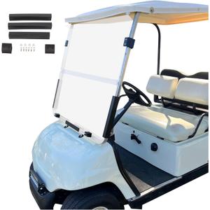ECOTRIC Clear Windshield Compatible with 1995-2003 Yamaha G14 G16 G19 Gas and Electric Golf Cart Fold Down Windshield
