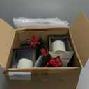 Tioncy 8 Pack Christmas Decorative Candle Lantern Christmas Lights Battery Operated Xmas Vintage Led Hanging Lantern Holiday Centerpieces for Tables Porch Fireplace Indoor Outdoor Decor (Black)