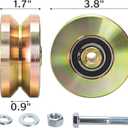 Goaste 2 Pack 4" Solid Slide V Groove Wheels, Heavy Duty Sliding Gate Casters, 1-3/4" Width Rolling Gate Wheels with Screw & Double Bearings for Industrial Machines Rail, Load Capacity 1000 Lbs