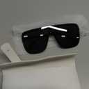 LYZOIT Rimless Oversized Square Sunglasses for Women Men Flat Top Shield Frameless Sun Glasses