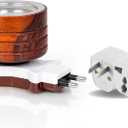 PURESHOP Camphor Diffuser Electric | Kapoor Dani Electric | Dhoop Burner | Wooden Kapoor Dani | Incense Burner | Direct Plug in Aroma Diffuser with India to USA Adaptor