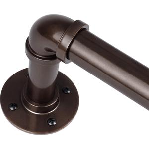 1 Inch Curtain Rods for Windows 66 to 120, Outdoor Industrial Adjustable Blackout Curtain Rod, Indoor Heavy Duty Wrap Around Drapery Pole, Bronze, 66-120"