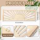 Burbell Horizontal Sun Wall Art, Boho Wooden Room Decor, 35"x12" Wood Color, 35.4"L x 11.4"W
