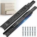 16 Inch Drawer Slides 4 Pairs (8pcs) Side Mount Rails - Heavy Duty Full Extension Ball Bearing  Drawer Slide Glides for Cabinet Kitchen, Dresser Runners - Draw Slides Sliders 100Lb Capacity