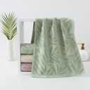 Pidada Hand Towels Set of 2 Leaf Pattern 100% Cotton Absorbent Soft Decorative Towel for Bathroom (Green)