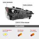 Huray LED Headlight Assembly for Mazda CX-5 CX5 2017-2021 w/o AFS RH Front Projector Headlamp OE Factory Replacement for MA2503151 Right Passenger Side