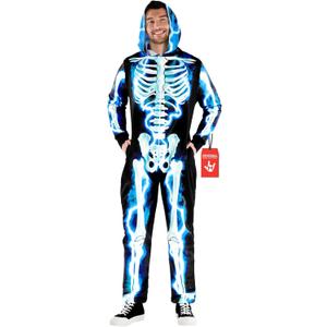 Morph Skeleton Costume Men, Adult Skeleton Costume, Halloween Costumes For Men, Halloween Costumes For Adults (Medium, Blue)