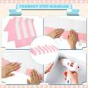 Boao 4 Pack Pink Circus Awning Decoration 3D Pink and White Stripe Cardboard Awning Bulletin Board Wall Decor Sweet Ice Cream Party Favors for Lemonade Stand Truck Bulletin Board