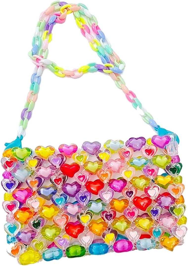 Colorful beaded handmade weaving bag Women's Evening Handbags fashion women's crossbody bag beaded phone bag
