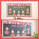 Eaasty Valentines Bulletin Board Decor Set DIY Photo Classroom Craft Library Cupcakes Cutouts for Class Teacher School Door Valentines Decorations