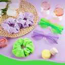 2 x Yunlly 12 Pcs Purple and Green Witch Party Decorations Purple and Green Scrunchies Glasses for Witch Themed Party Favors Accessories Bulk