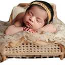 Coberllus Newborn Photography Wrap | Starry Wrap Blanket for Baby Photo Props | 15.74 X 62.99 inch Newborn Photo Shoot (Gold)