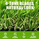 Premium Artificial Grass 4' x 6' Outdoor Rug, 1.38" Realistic Thick Turf for Garden, Yard, Fake Lawn, Dogs Synthetic Grass Mat, Rubber Backed with Drainage Holes, Customized Sizes