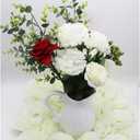 50 Pack Artificial Silk Carnation Picks Artificial Flowers Carnation Heads with Stems for DIY Flower Wall Wedding Bouquets Centerpieces Arrangements Decorations (Ivory White)
