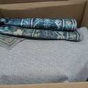 RELEANY Vacuum-Friendly Area Rugs 8'x10' Machine Washable, Non-Slip, Floral Vintage Distress Print Pattern Medallion Carpet for Living Room Bedroom Teal Green Lake Blue Turquoise