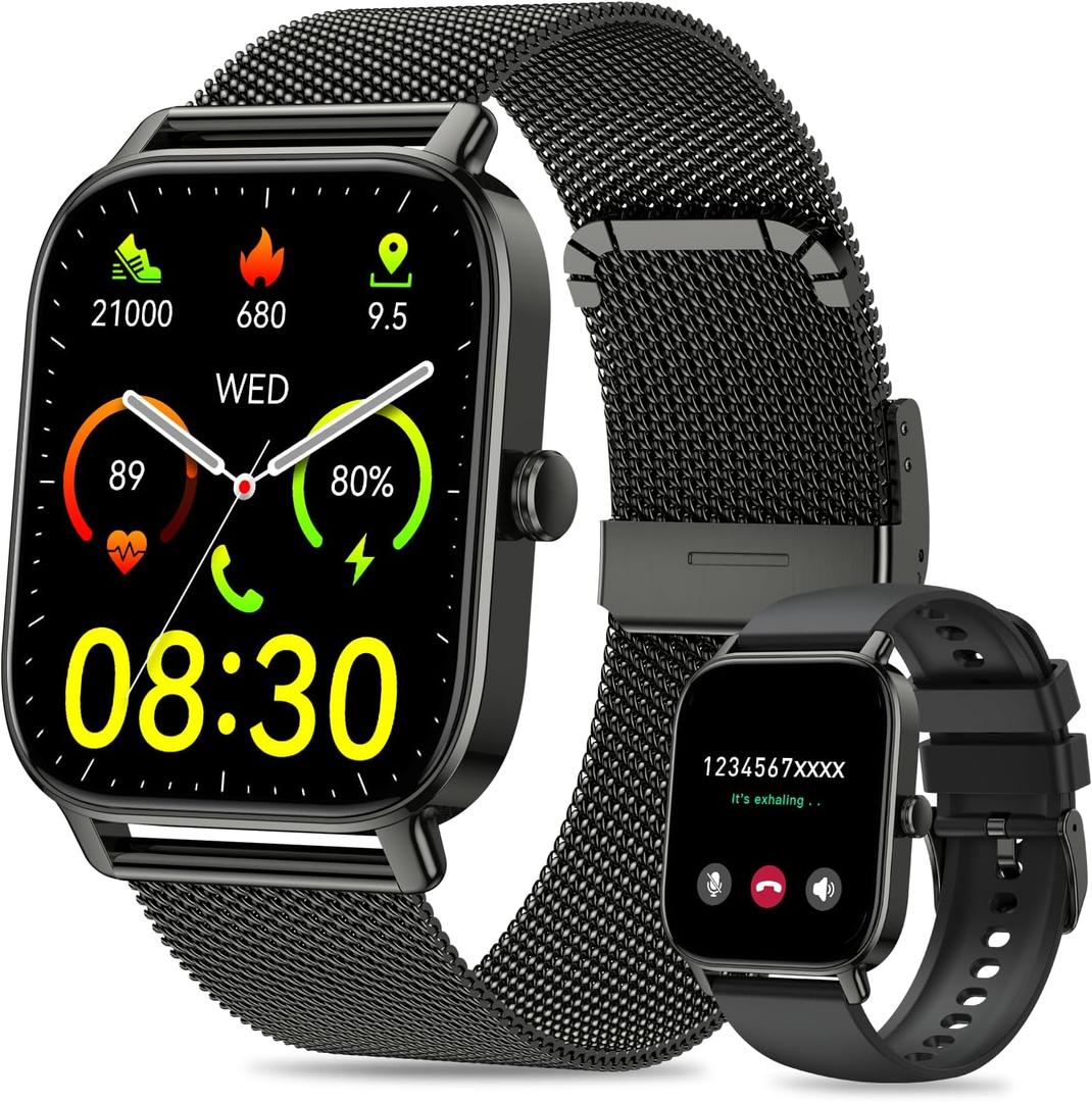Smart Watch for Men Women Fitness: Waterproof Make Answer Call Running Smartwatch for Android Phone iPhone Samsung Compatible Digital Mens Watches SpO2 Sleep Heart Rate Monitor Step Pedometer Tracker