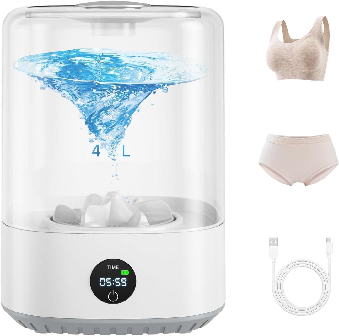 Underwear Washing Machine, 4L Mini portable washing machine, Socks, Baby Clothes, Upgraded Deep Cleaning in Apartments, Dorms, Travel, Quiet USB-Powered Operation