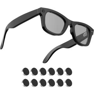 HiBloks LED Light Blocking Stickers Compatible with Ray-Ban Meta Gen 2 Wayfarer/Skyler/Headliner/Oakley Meta HSTN Accessories, Blackout LED Covers, Low-Tack Restickable (12Pcs)
