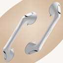 2 Pack 16 Inch Elderly Heavy Duty Shower Handle, Seniors Grab Bars for Bathtubs, Suction Cup Removable Handrails, Safety Bathroom Grip for Handicap (Light White)