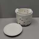 EFISPSS Orchid Pot with Holes, 5+6Inch Ceramic Plant Pots with Drainage Holes and Tray, Promoting Air Circulation and Drainage, Indoor/Outdoor White Flower Pots