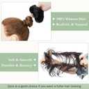 S-noilite Messy Bun Hairpiece Real Human Hair for Women Tousled Updo Scrunchie Donut Chignon Realistic Natural Bun Hair Piece Jet Black