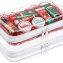 Ceenna 2 Pcs Clear Hard Shell Zipper Case Pouches Plastic Diaper Bag Organizer Travel Clear Toiletry Makeup Bag Toy Storage Pencil Case for Women(7.48 x 3.94 x 1.97 Inch)