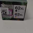 Compatible 62XL Ink Cartridge Replacement for HP Envy 5540 5549 5640 5660 7640 OfficeJet Mobile 250 200 OfficeJet 5740 5741 8040, Black, Tri-Color, 2-Pack