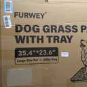 FURWAY Dog Grass Pad with Tray Artificial Grass Puppy Pee Pad for Dogs, Reusable 4-Layer Training Potty Pad with Tray, Quick Absorbent Indoor & Outdoor Portable Dog Patio Potty ( 35.4"x23.6")
