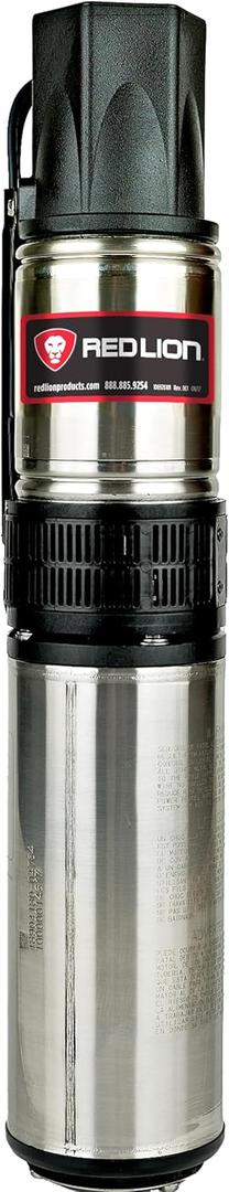 Red Lion RL12G05-2W1V 4-inch Submersible Deep Well Pump, 1/2 HP, 12 GPM, 2-Wire, 115 Volt, Steel, 14942401