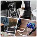 CUGUNU Coiled USB/Type-C to iWatch/iPhone Lightning/Type-C Multi Charger Cable, 3-in-2 Retractable Multiple Car Fast Charging Cord Compatible with iPhone/Apple Watch/iPad/Android Phone