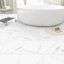 40-Pack Peel & Stick Floor Tiles 12 x 12 inch Vinyl Floor Self Adhesive Waterproof Flooring Planks DIY for Bathroom, Kitchen, Living Room, RV, Cover 40 Sq. Ft, White Vein Marble