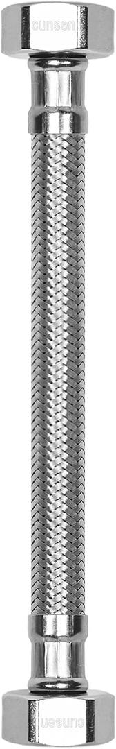 One Piece Stainless Steel Flexible Faucet Connector, 1/2 Inch FIP x 1/2 Inch FIP, Braided Stainless Steel Faucet Supply Line (6 inch)