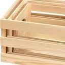 3 Pieces Wooden Pallet Crates Nesting Unfinished Wood Trays Storage for DIY Crafts (Large Size 13.4 x 9.8 x 6.7 in)